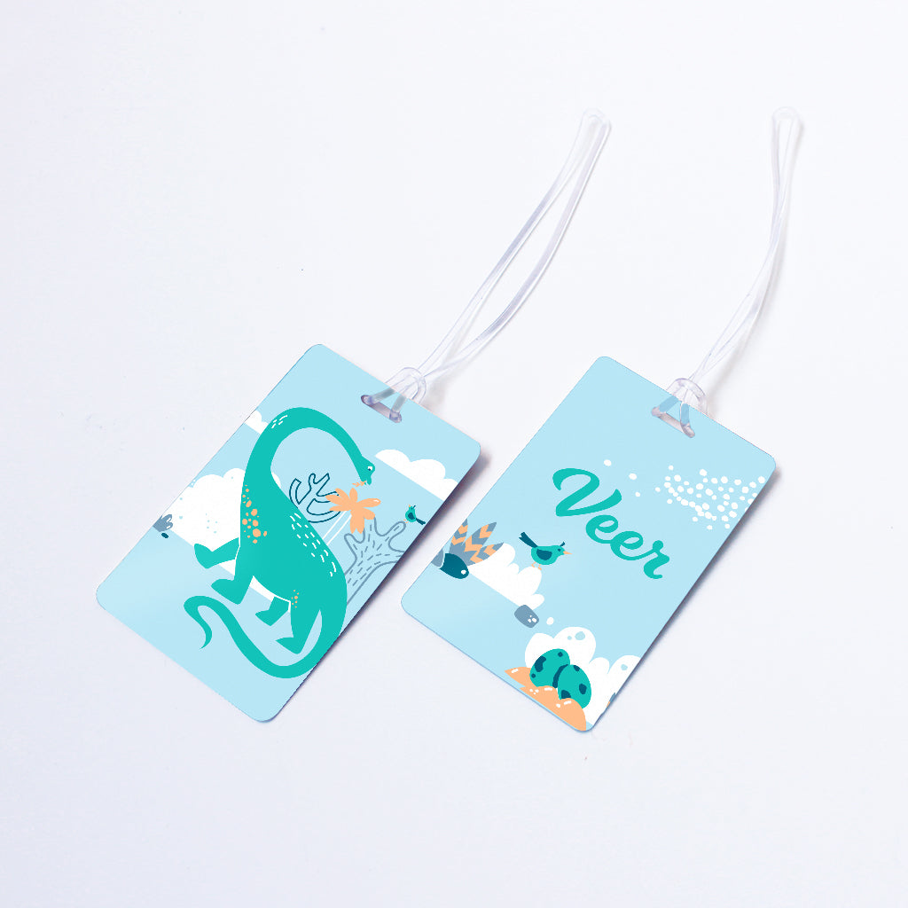 Dinosaurs Themed Personalised Bag Baggage Tag Luggage Tag Set of 2 scribblesinc.in