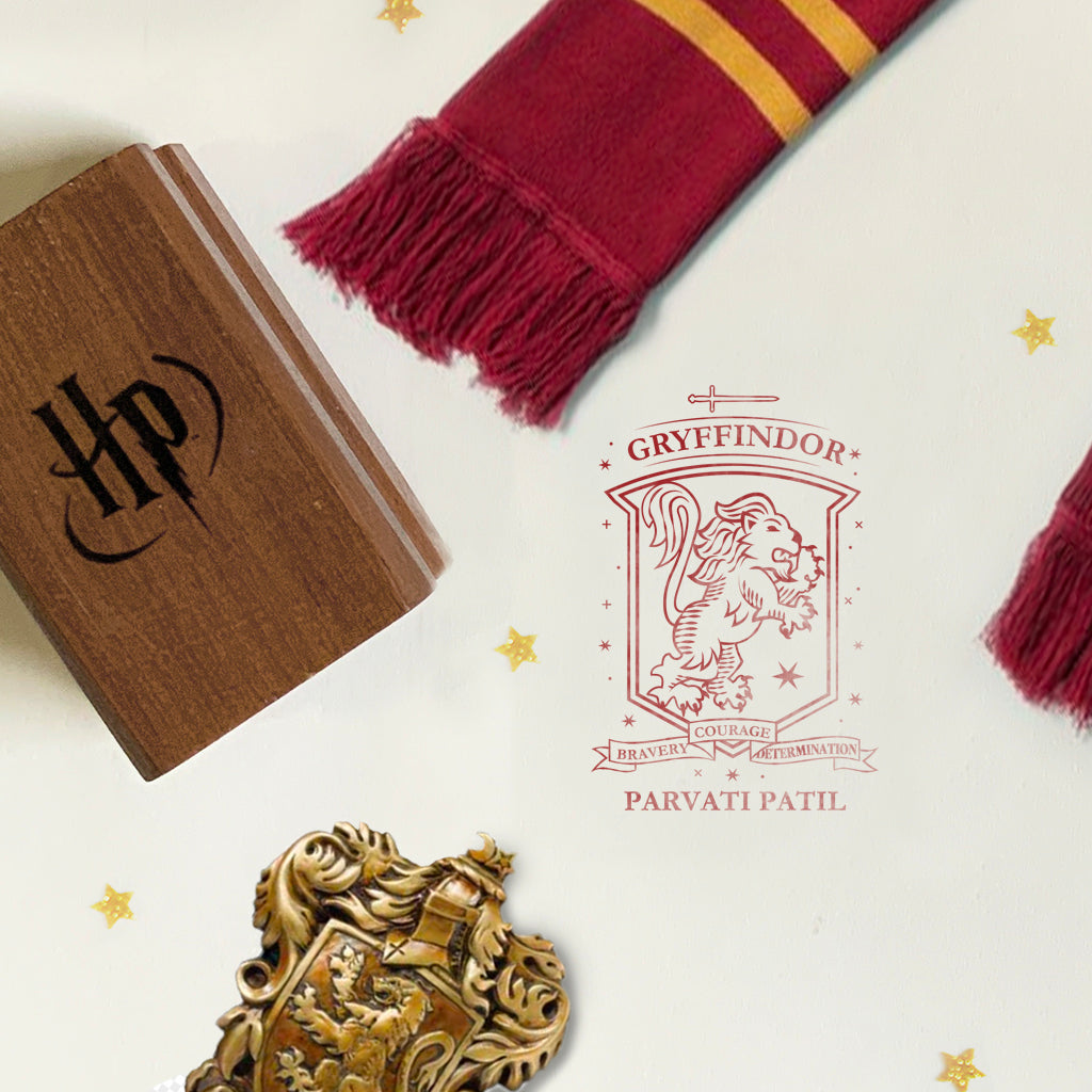 Official Harry Potter Personalised Name Rubber Stamp with Wooden Mount –