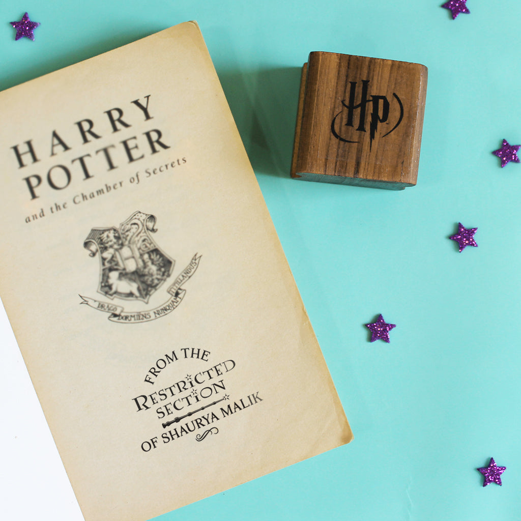 Official Harry Potter Personalised Name Rubber Stamp with Wooden Mount –