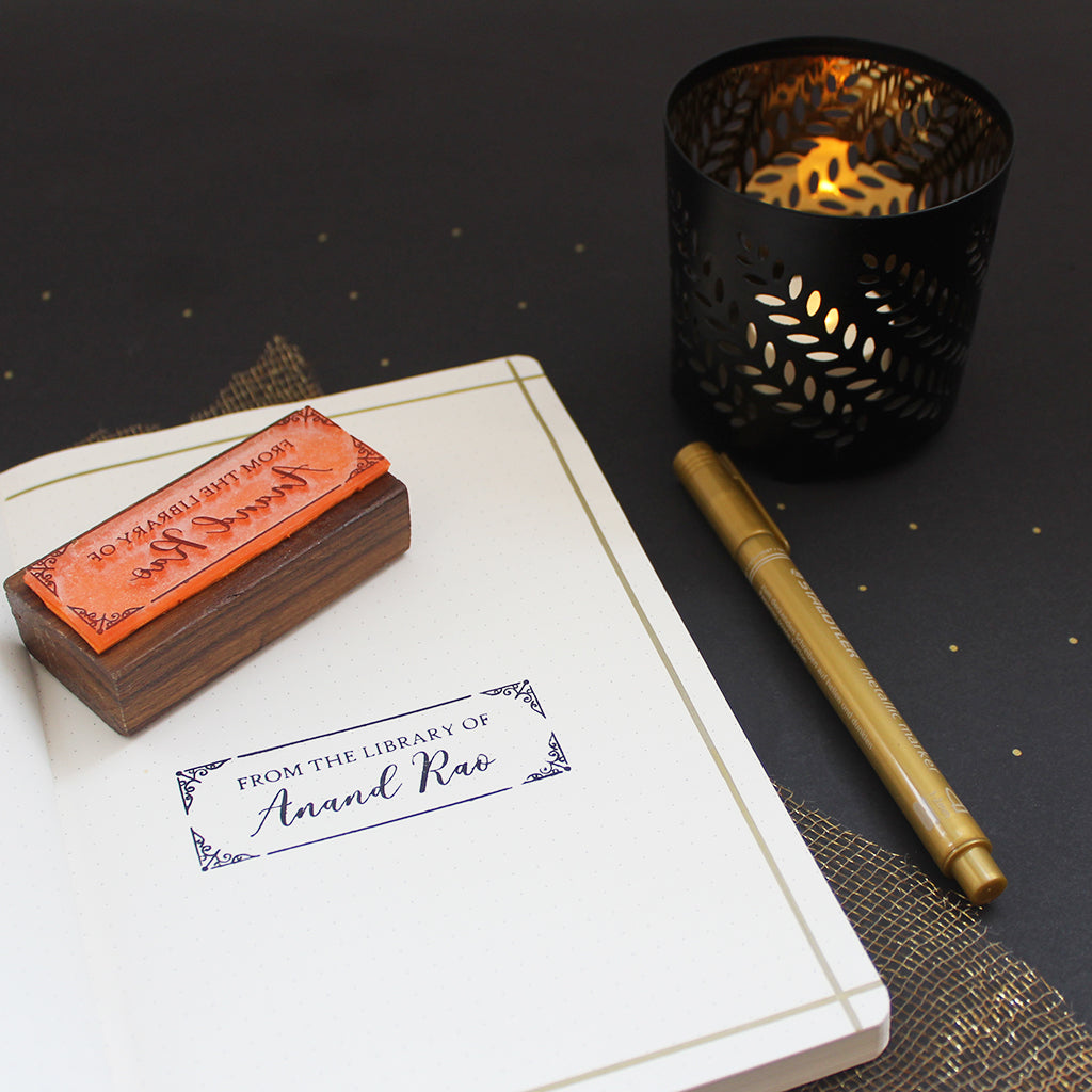 Personalized Library Stamp, Custom Rubber Stamp, Book Stamp, This