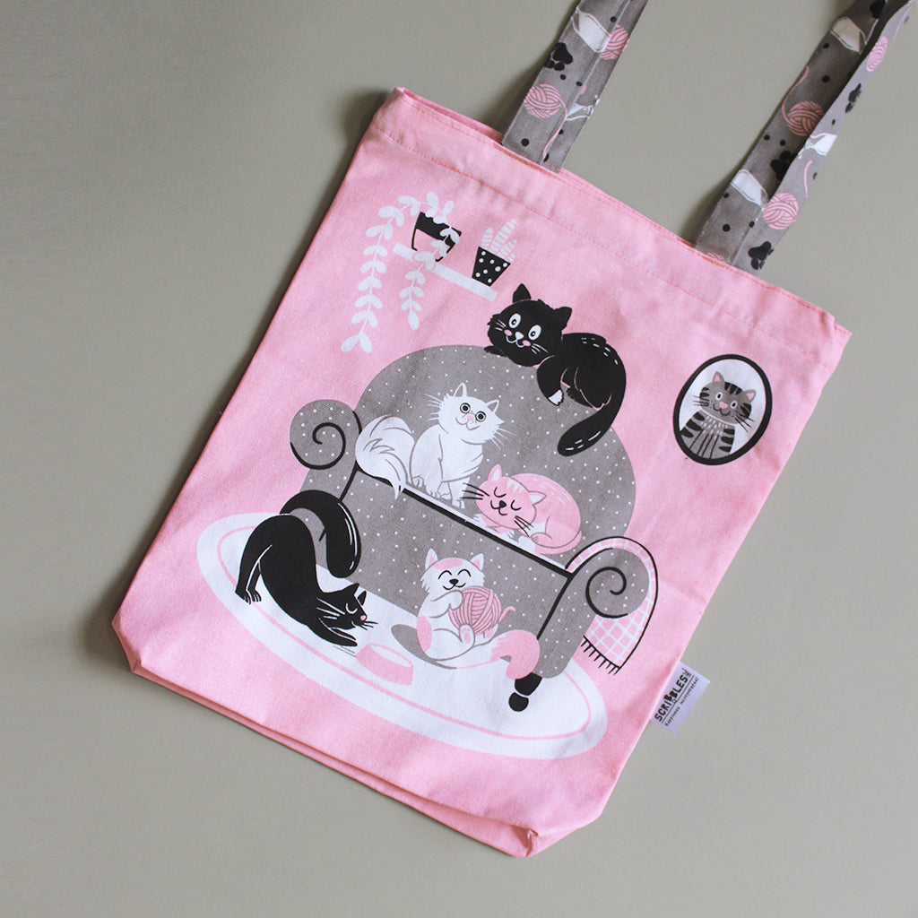 Tote Bag for Women Front Back Canvas Zippered Tote Bag Shopping Bag Carry Bag Multipurpose Bag Cats Can be Personalised