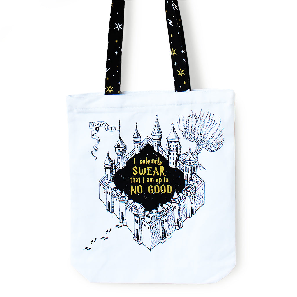 Illustrated Front/Back Canvas Zippered Tote Bag - Hufflepuff – scribblesinc. in