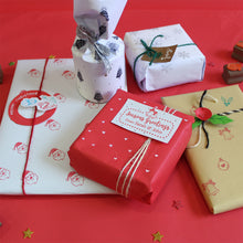 Load image into Gallery viewer, Personalised Rubber Name Stamp on a Wooden Mount with Stamp Pad - Season&#39;s Greetings
